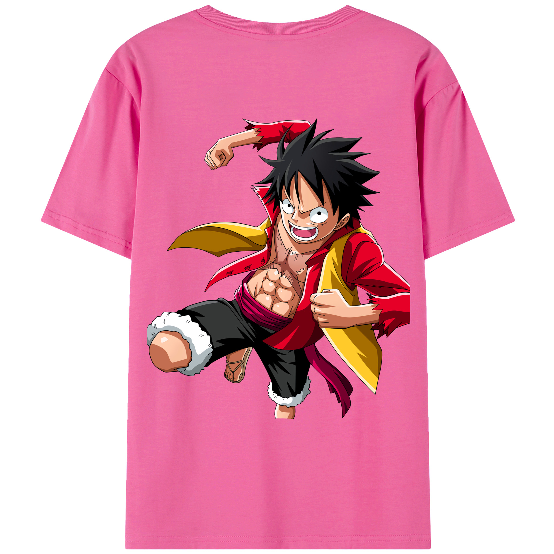 ワンピース モンキー・D・ルフィ ONE PIECE Monkey D. Luffy レディース半袖Tシャツ(バックプリント)
